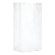 GENERAL Paper Bags, 30 lbs Cap., #4, 5"w x 3.33"d x 9.75"h, White, PK500 WB04NP5C